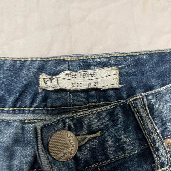 Free People High Waist Skinny Jeans Side Zip Ankle - Picture 5 of 7